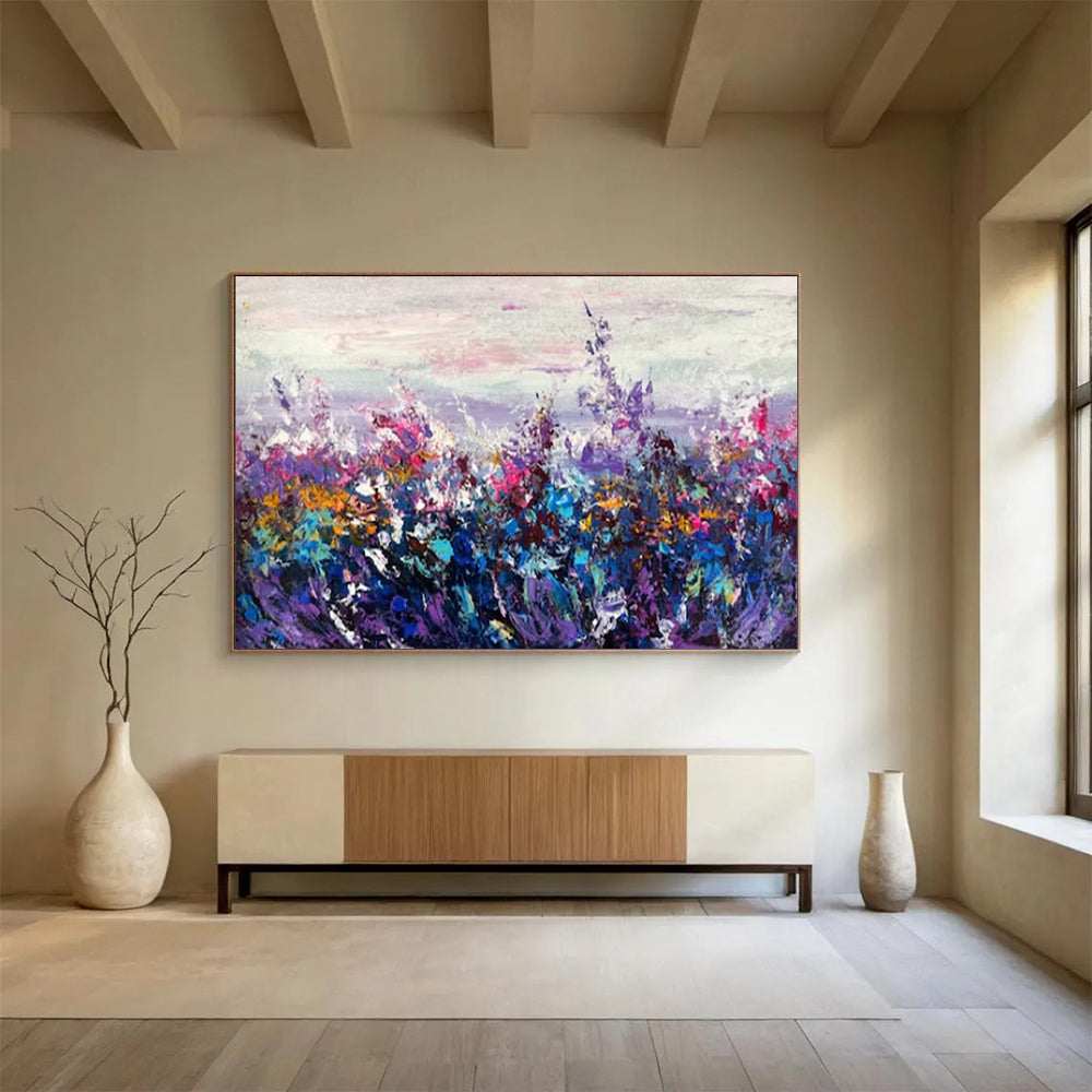 purple field wall art